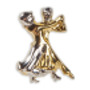 Brosche goldfarbig Tanzpaar klassisch